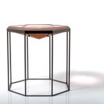 Highly polished resin octagonal table