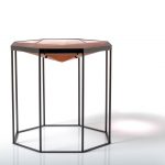 Highly polished resin octagonal table